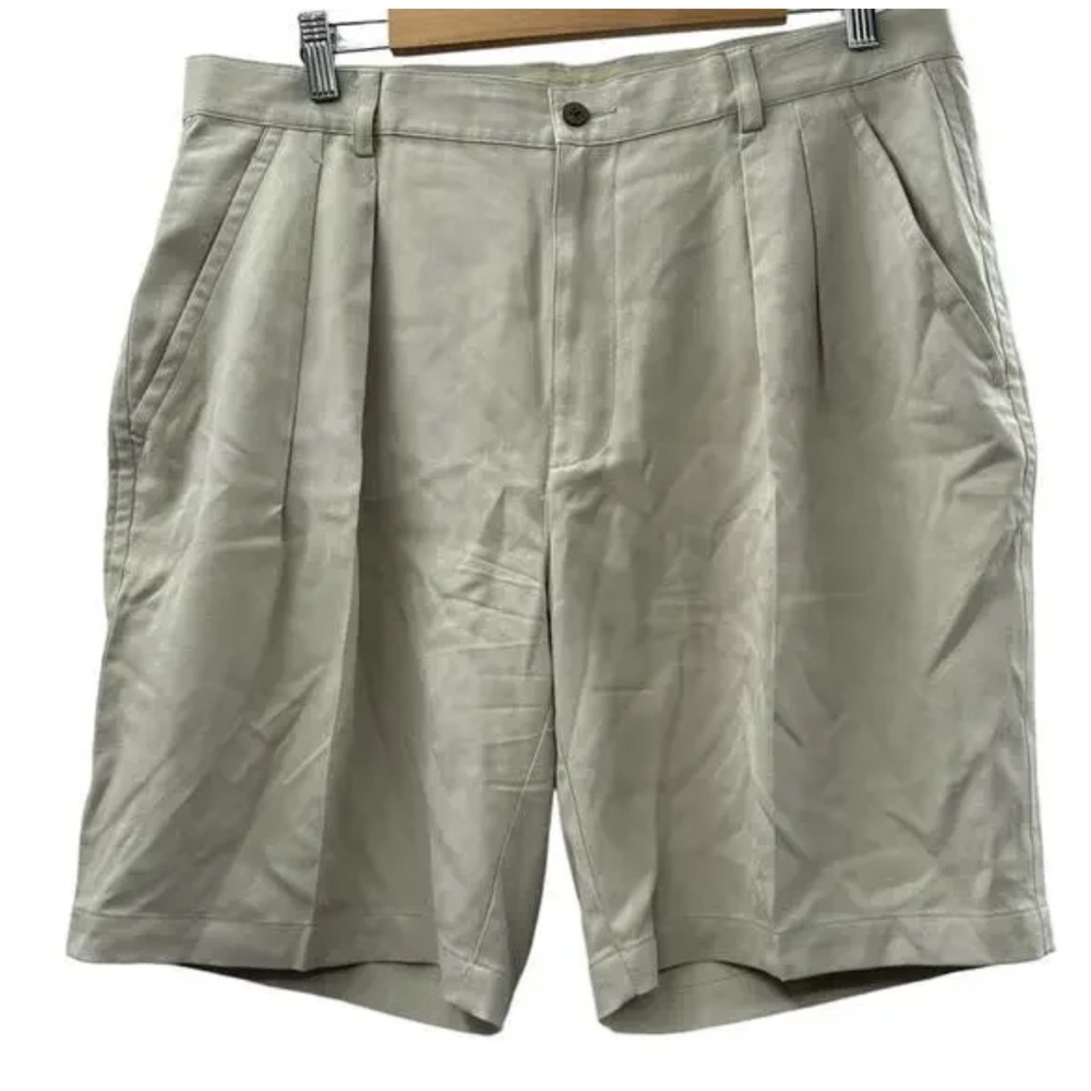 Tommy Bahama 100% Silk‎ Beige Chino Shorts Size 36 | 9" inseam